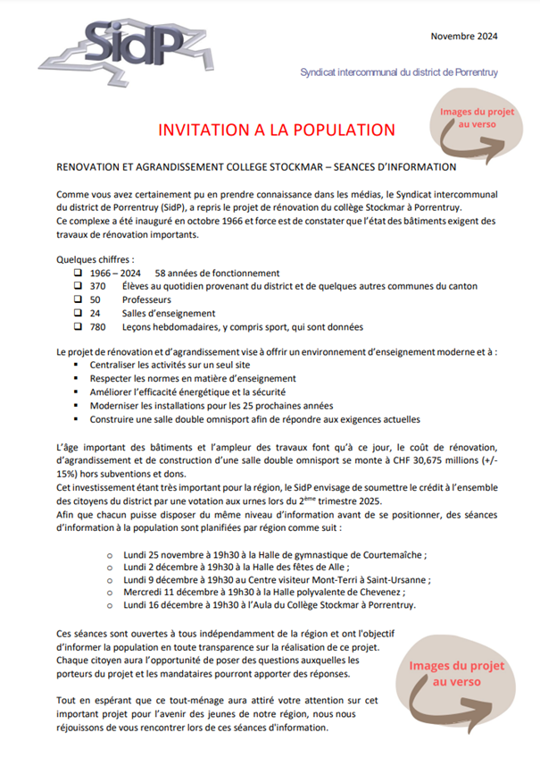 séances d'information - collège Stockmar